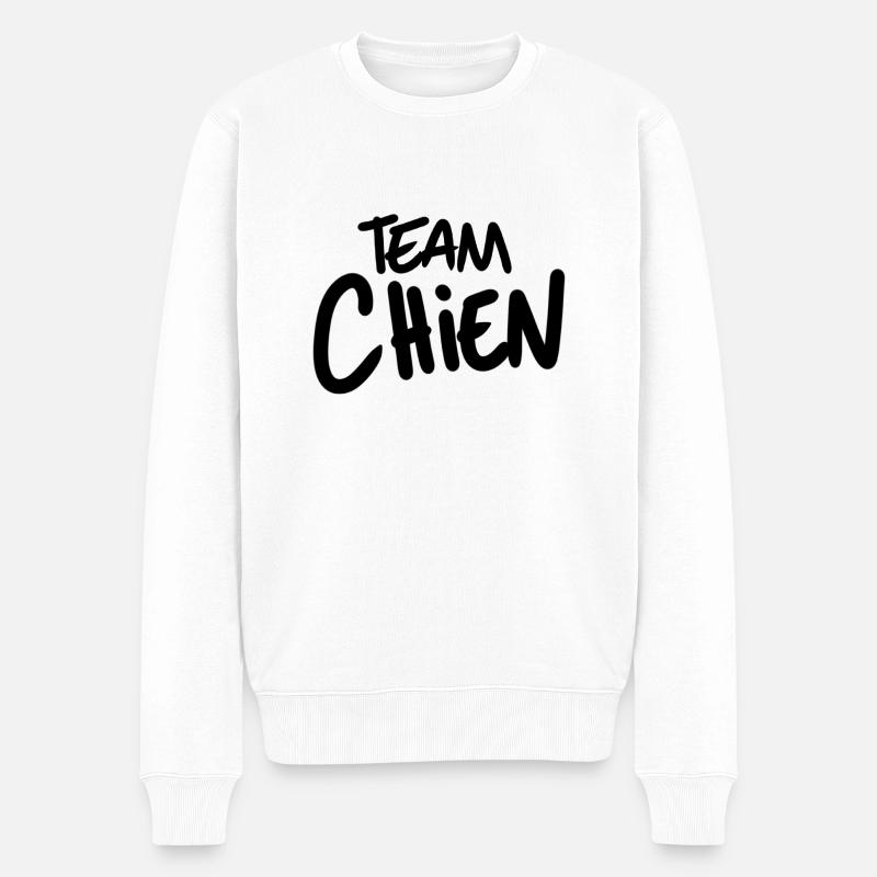 team chien - Pull Premium bio Homme - blanc