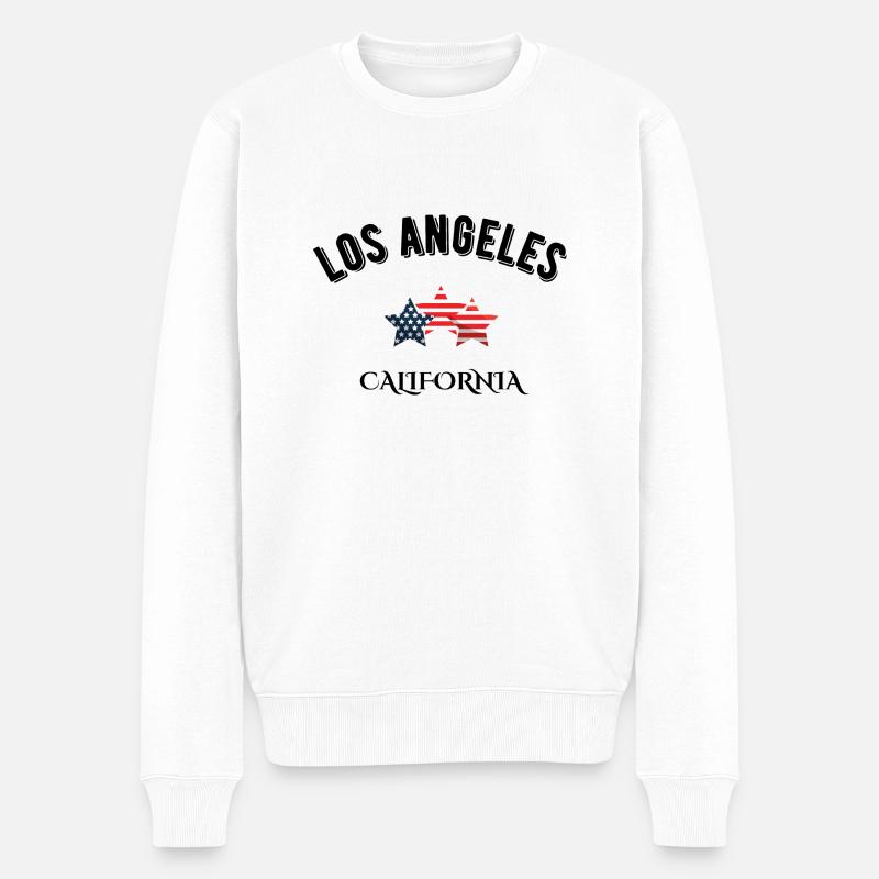 Los Angeles Kalifornien - Männer Premium Bio Pullover - Weiß