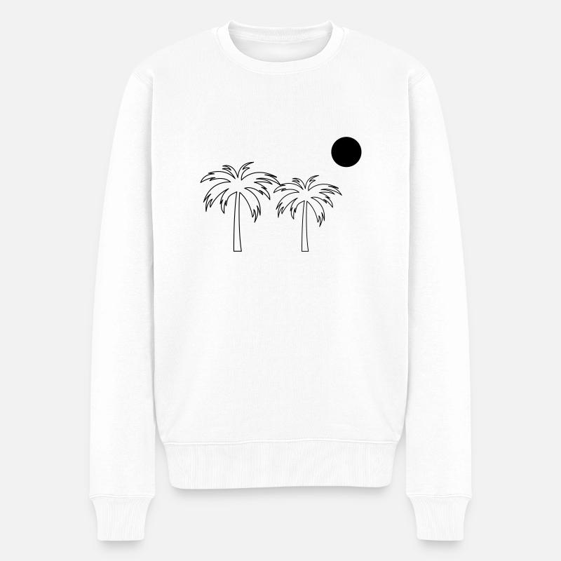 Palmen - Männer Premium Bio Pullover - Weiß