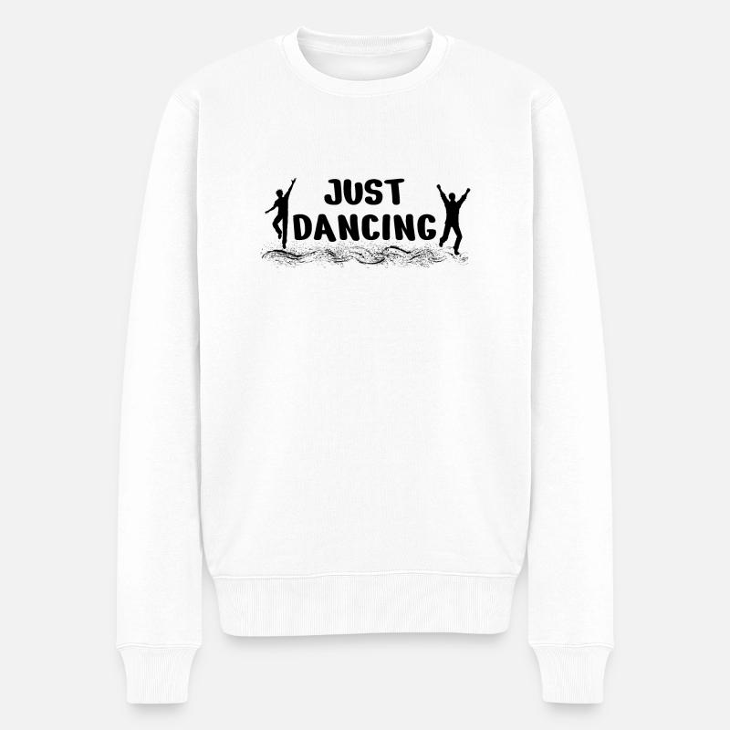 Dancing Dance Music - Männer Premium Bio Pullover - Weiß