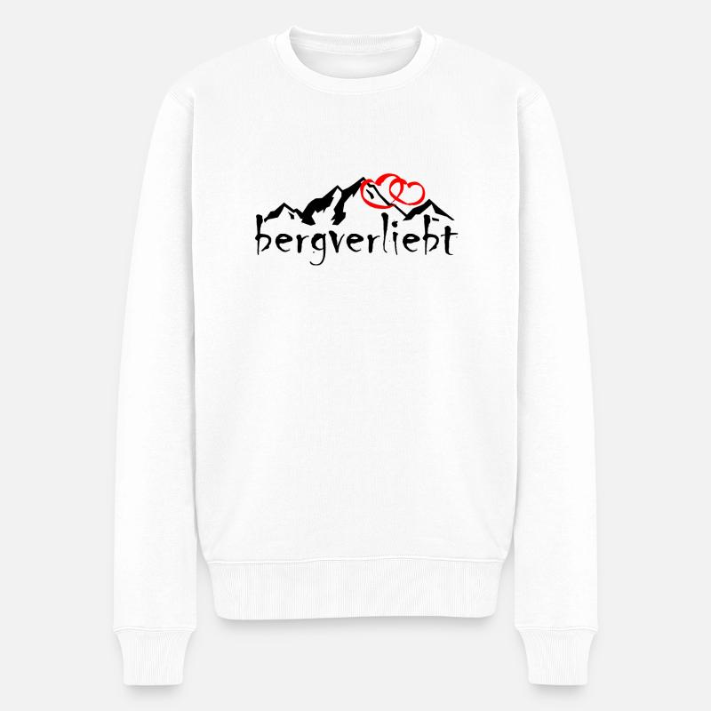 Bergverliebt - Männer Premium Bio Pullover - Weiß