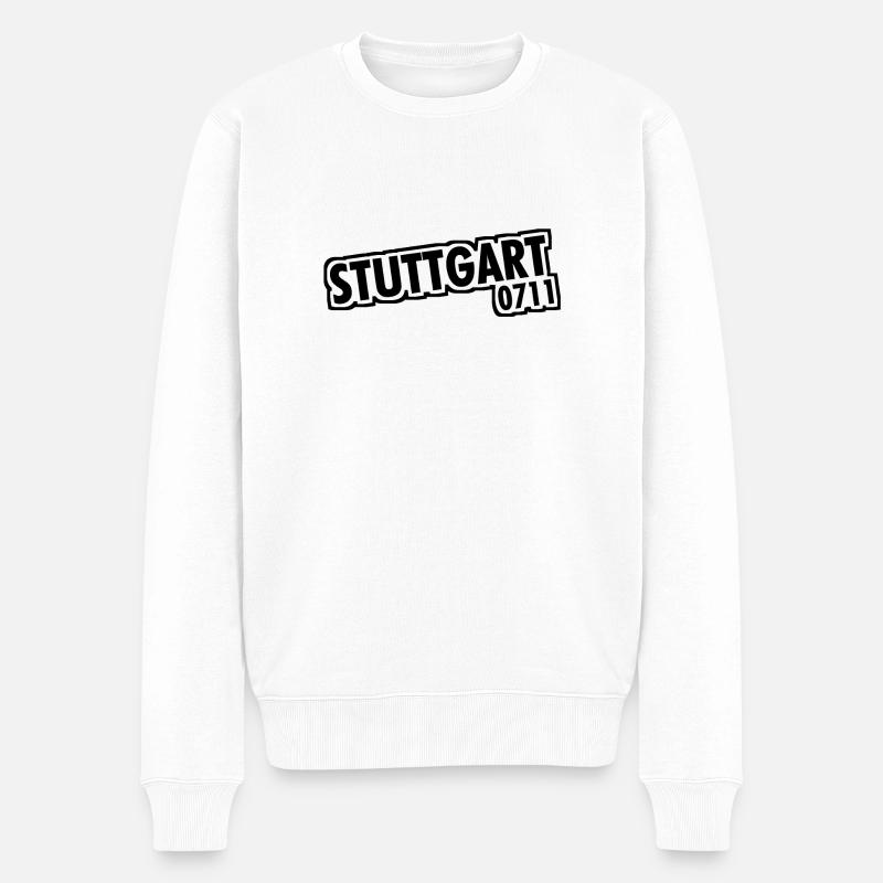 Stuttgart - 0711 - Indicatif régional - Bade-Wurtemberg - Pull Premium bio Homme - blanc