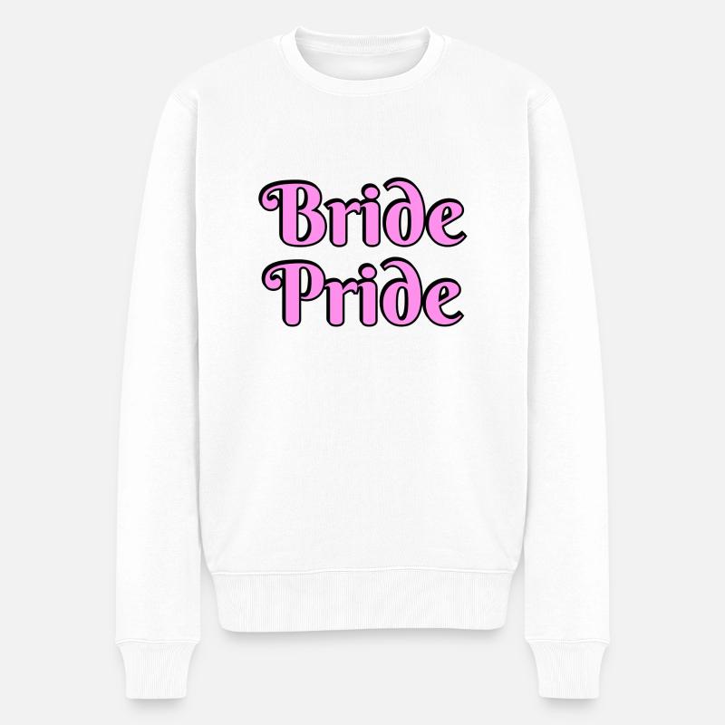 Braut Pride Lesbische Hochzeit - Männer Premium Bio Pullover - Weiß