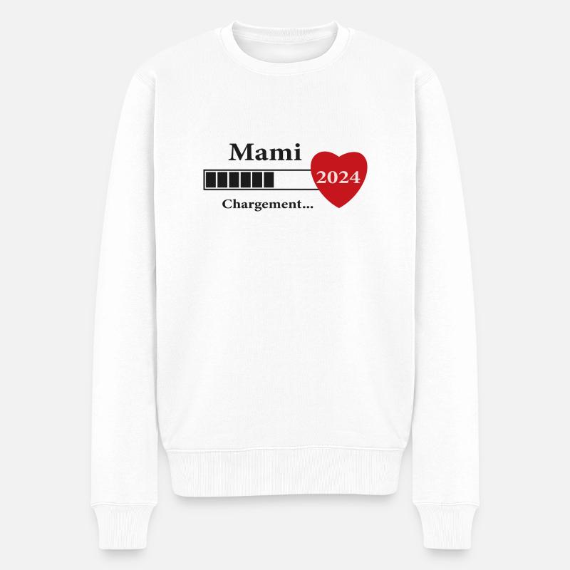 Mami - Future Mami Loading - Männer Premium Bio Pullover - Weiß