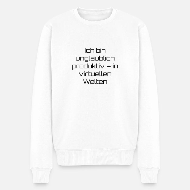 Typisch-Gamer - Männer Premium Bio Pullover - Weiß