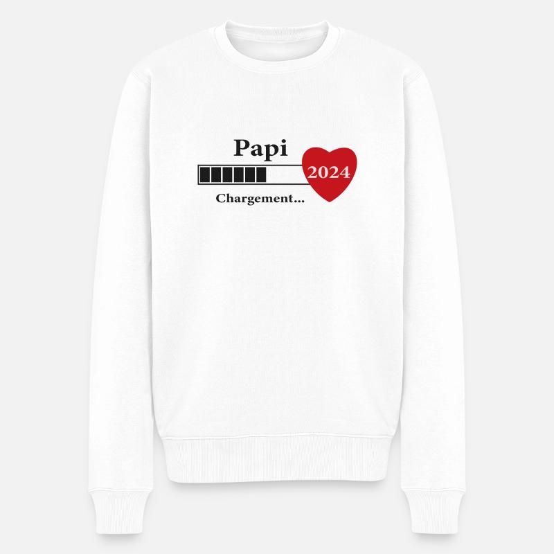 papi - futur papi chargement - Pull Premium bio Homme - blanc