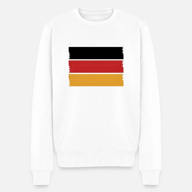 Deutschland Flagge Deutschland - Männer Premium Bio Pullover - Weiß