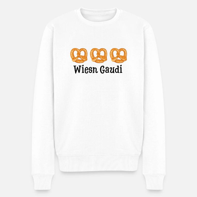 Gaudi Party Bretzel - Männer Premium Bio Pullover - Weiß