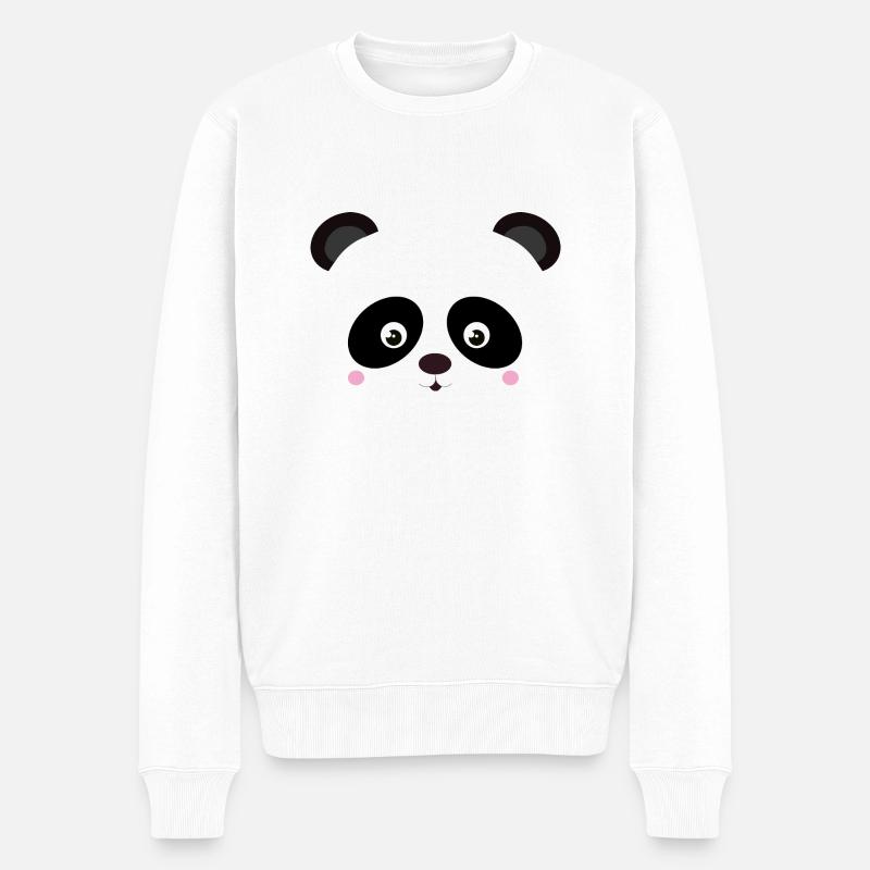 Süßer Panda - Männer Premium Bio Pullover - Weiß
