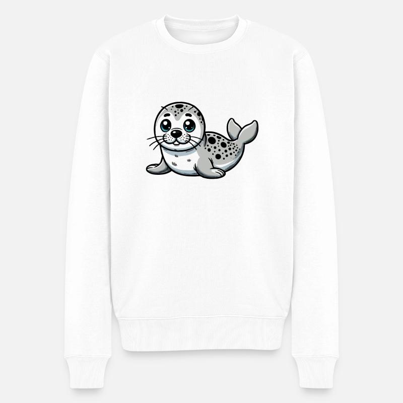 Crabeater sceau pierre bébé - Pull Premium bio Homme - blanc