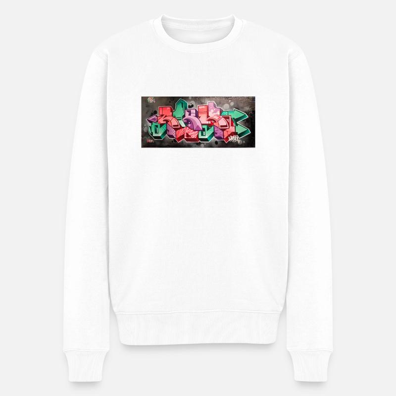 Amazing Art - Männer Premium Bio Pullover - Weiß