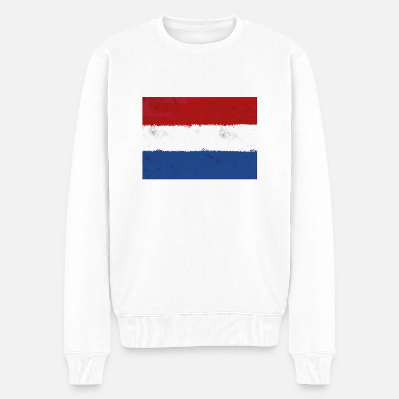 Drapeau des Pays-Bas - Pays-Bas - Pull Premium bio Homme - blanc
