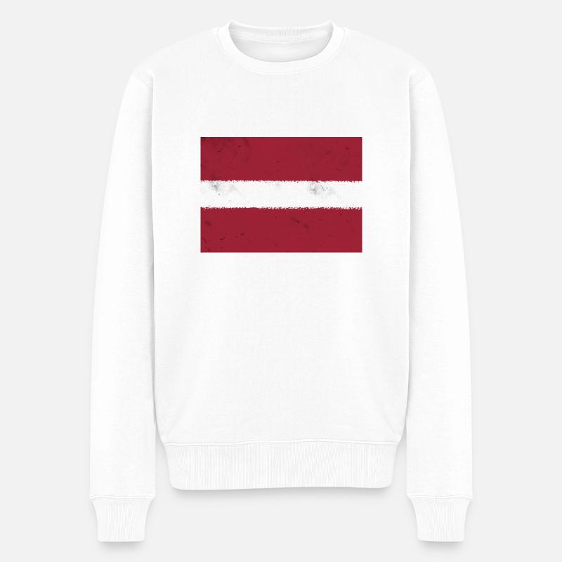 Flagge von Lettland - Männer Premium Bio Pullover - Weiß
