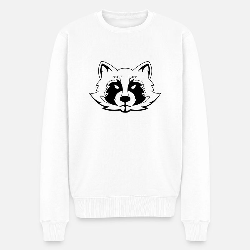 Waschbär - Männer Premium Bio Pullover - Weiß