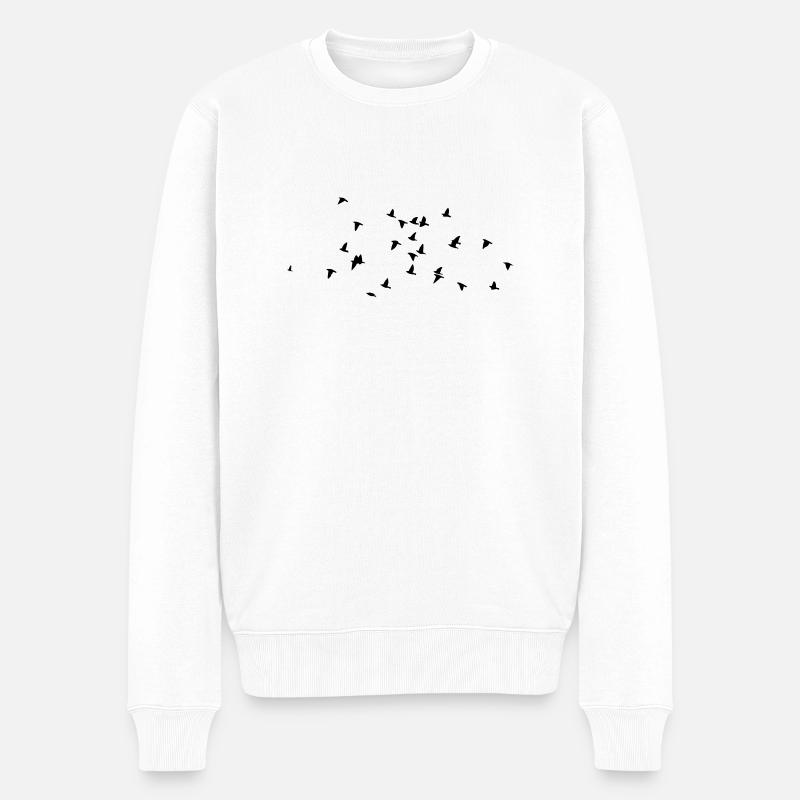 birds - Männer Premium Bio Pullover - Weiß