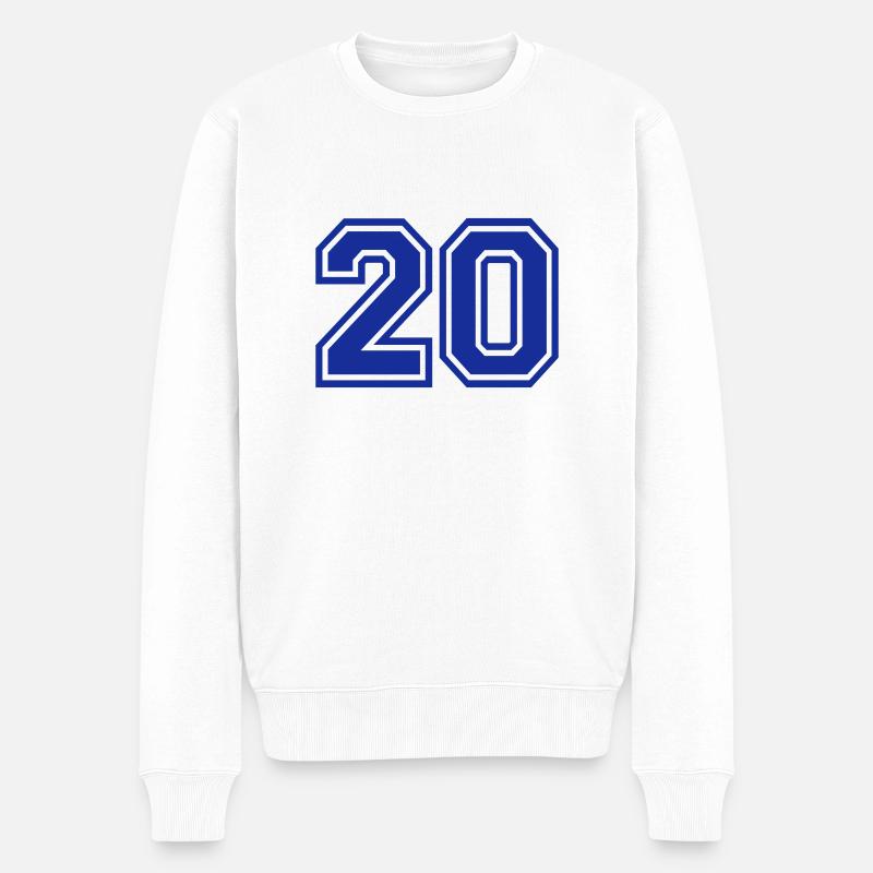 20 - Männer Premium Bio Pullover - Weiß