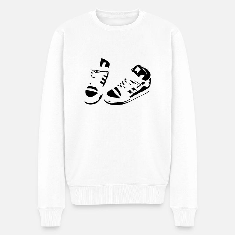 Sport Schuhe - Männer Premium Bio Pullover - Weiß