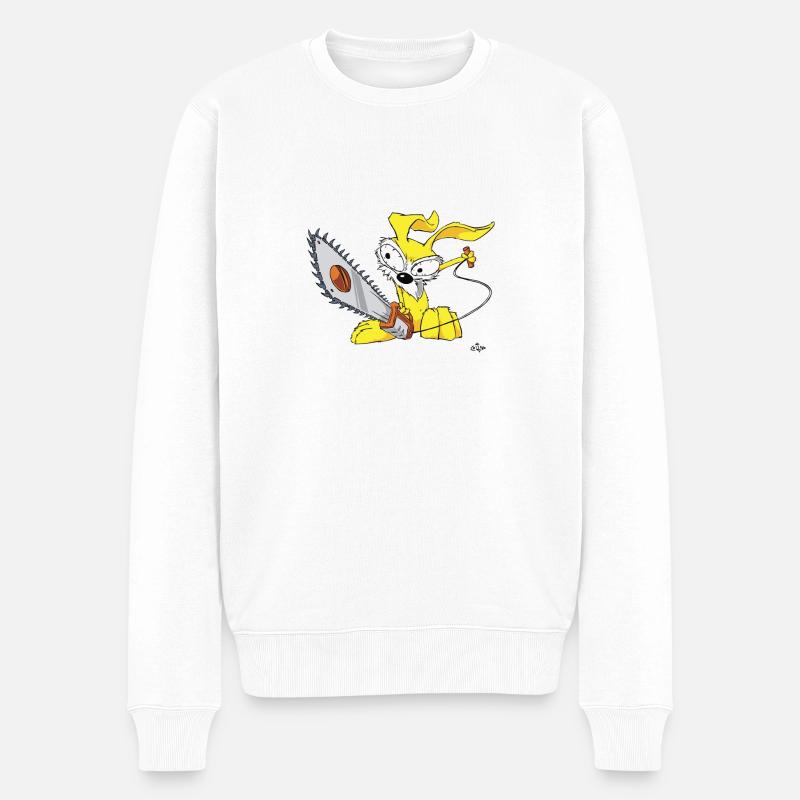 Lapin Psycho - Pull Premium bio Homme - blanc