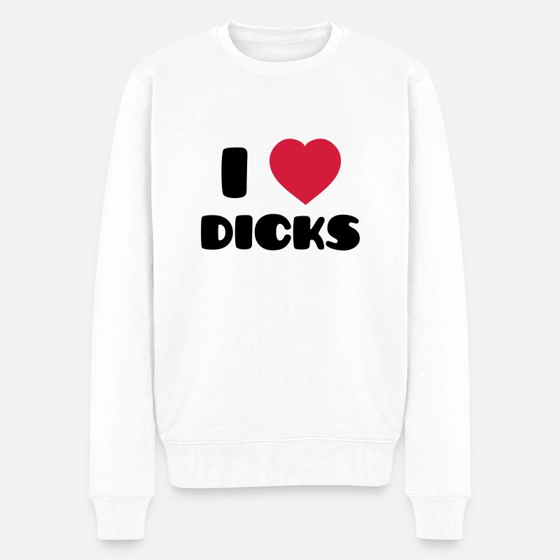 I Love Dicks - Männer Premium Bio Pullover - Weiß