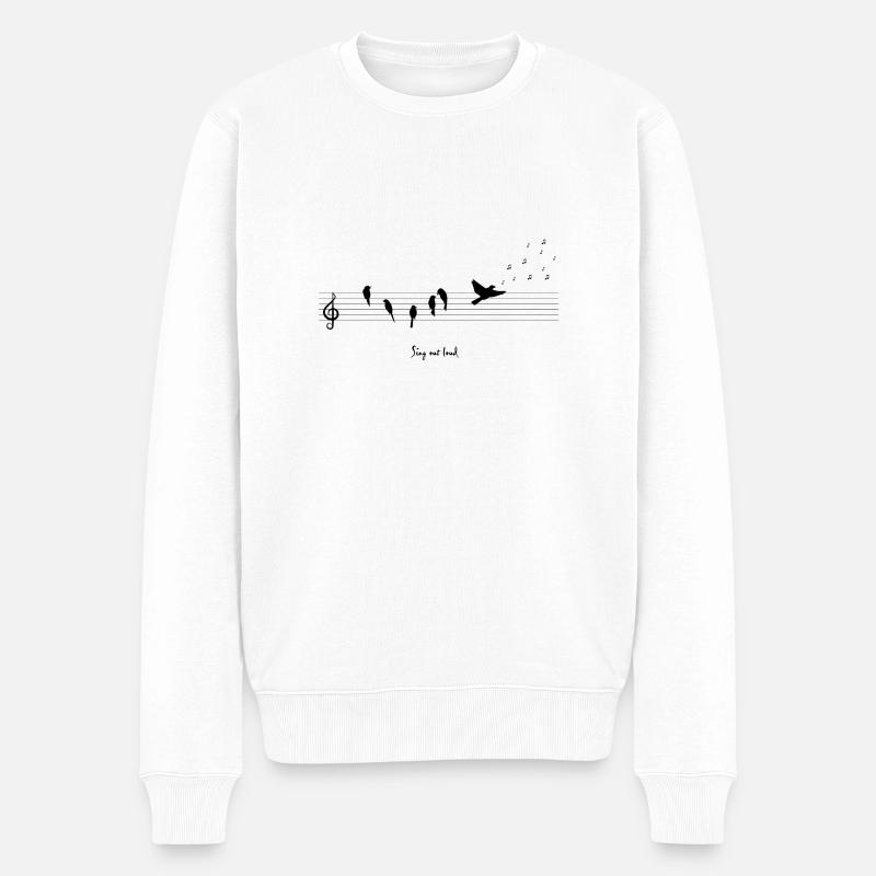 music - Männer Premium Bio Pullover - Weiß