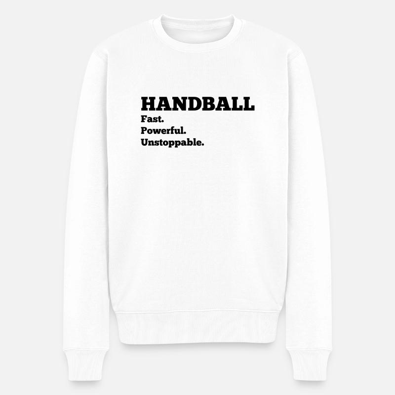 Handball - Männer Premium Bio Pullover - Weiß
