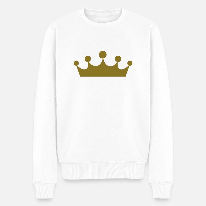 crown 16 plain 2010 10 05 1c - Männer Premium Bio Pullover - Weiß