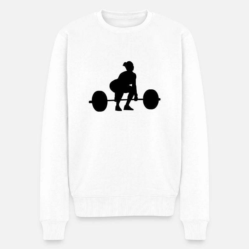 Umsetze Startposition weiblich - Männer Premium Bio Pullover - Weiß