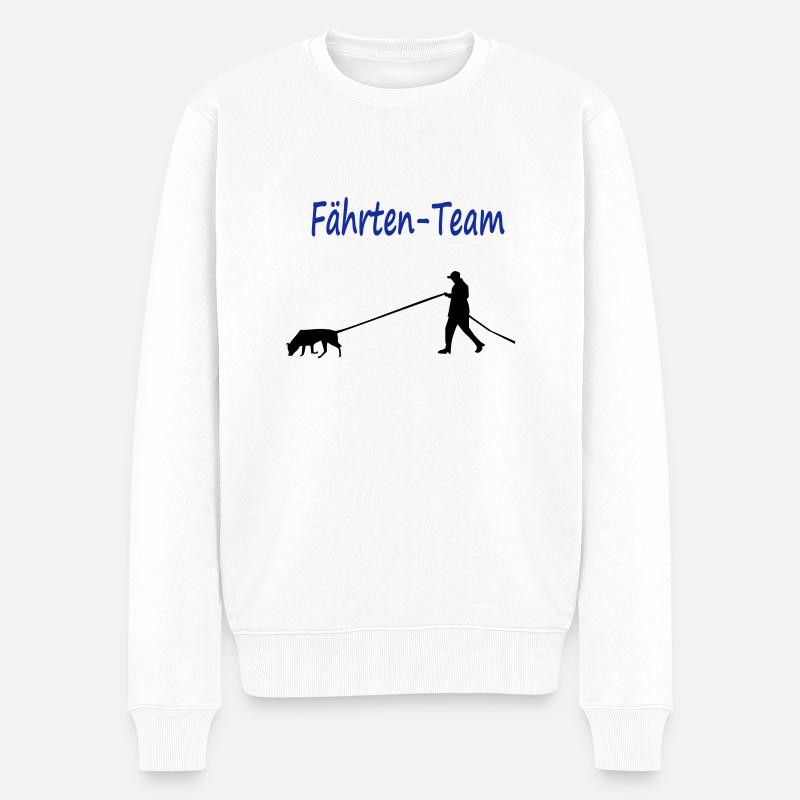 Faehrtenhund_cb - Männer Premium Bio Pullover - Weiß