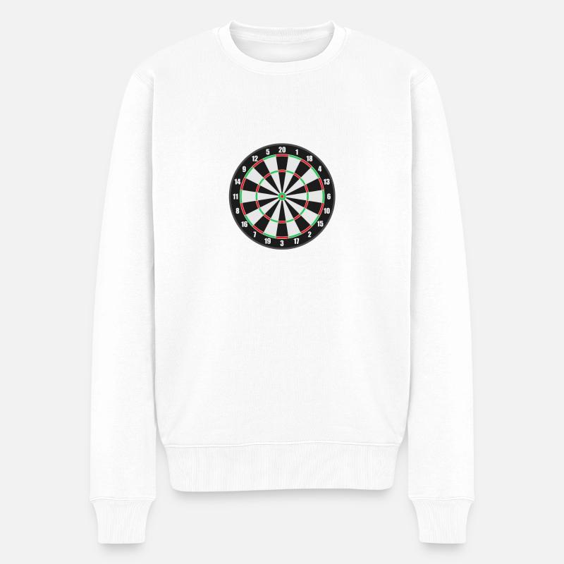 Dartscheibe. Geschenkidee - Männer Premium Bio Pullover - Weiß