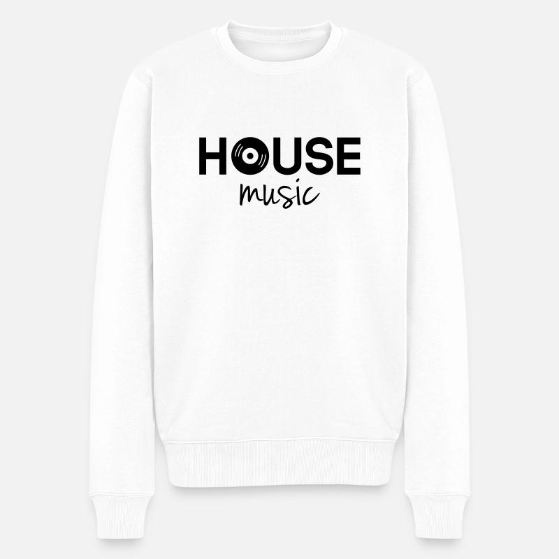 House Music - Männer Premium Bio Pullover - Weiß