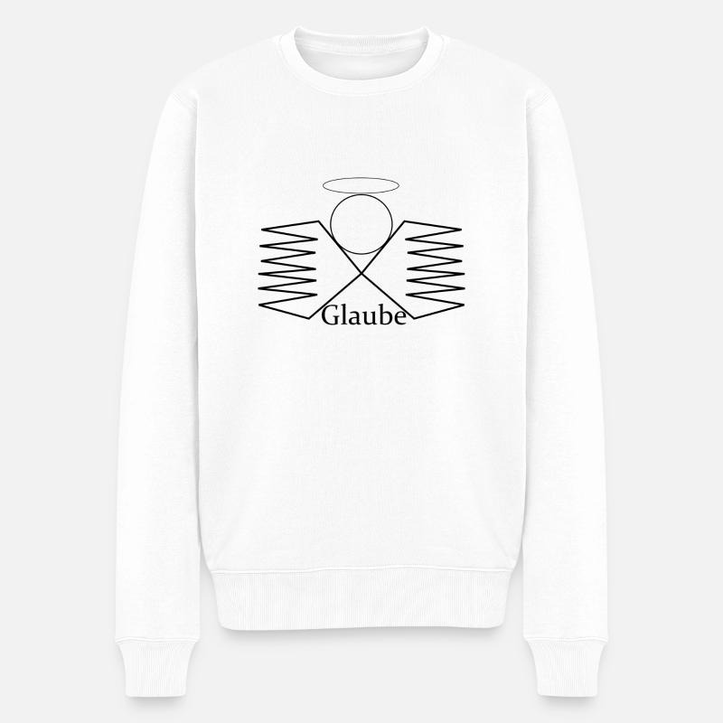 Glaube - Männer Premium Bio Pullover - Weiß