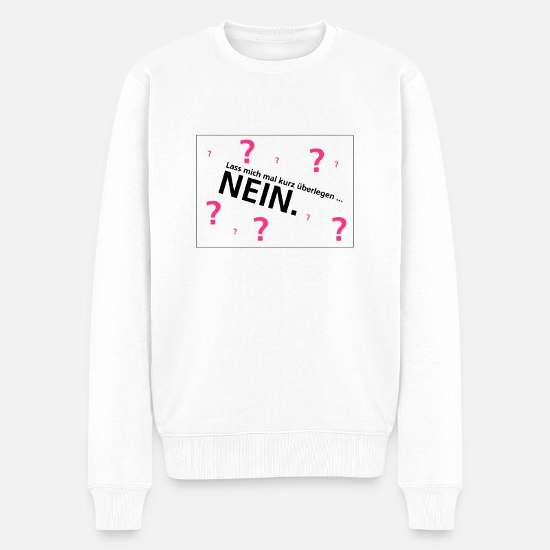 ueberlegen - Männer Premium Bio Pullover - Weiß