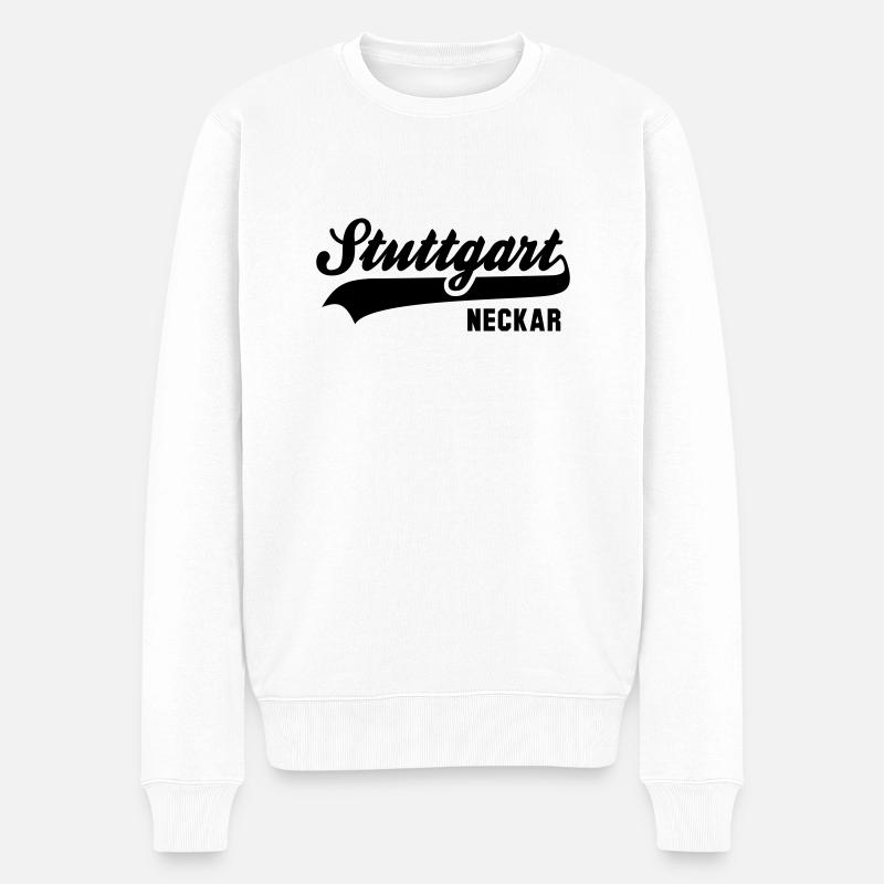 Stuttgart Neckar - Männer Premium Bio Pullover - Weiß