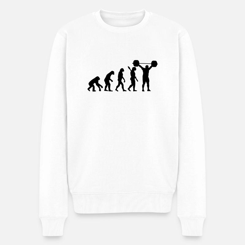 Evolution of Weightlifter - Pull Premium bio Homme - blanc