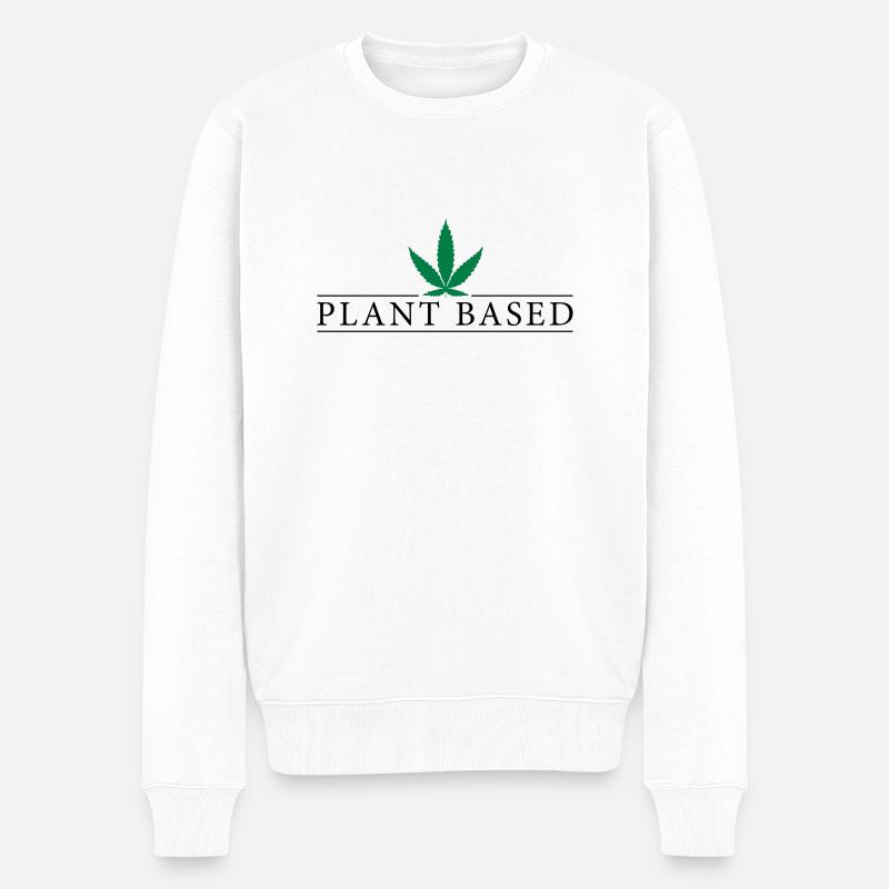 Plant Based - Männer Premium Bio Pullover - Weiß