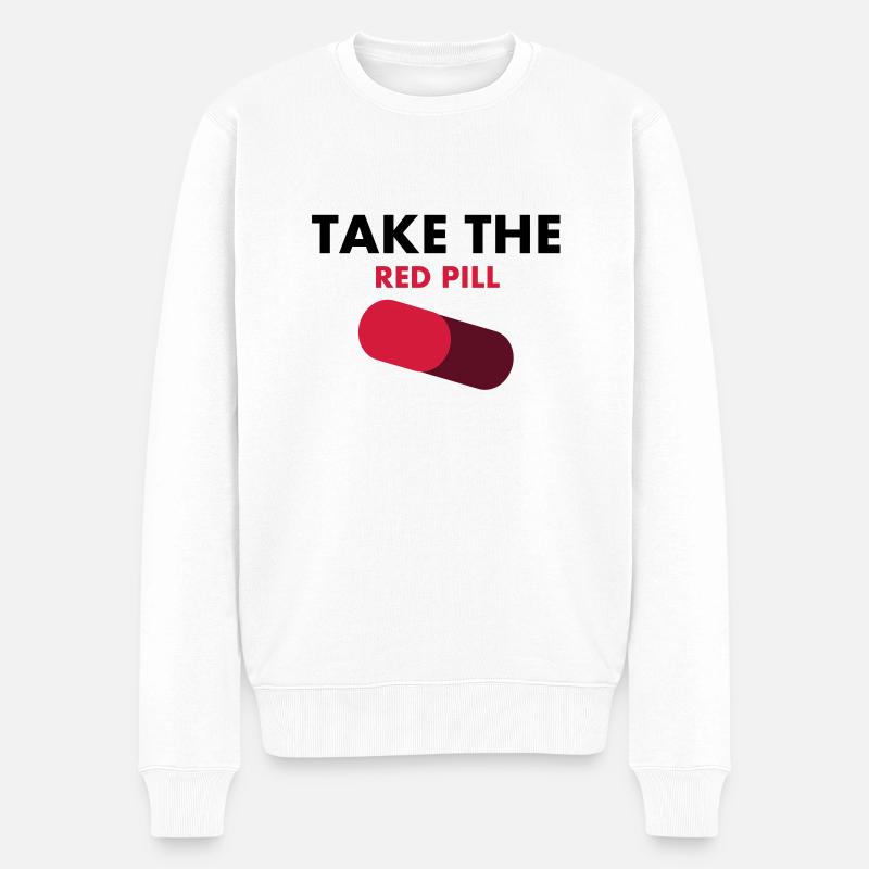 take_the_red_pill - Männer Premium Bio Pullover - Weiß