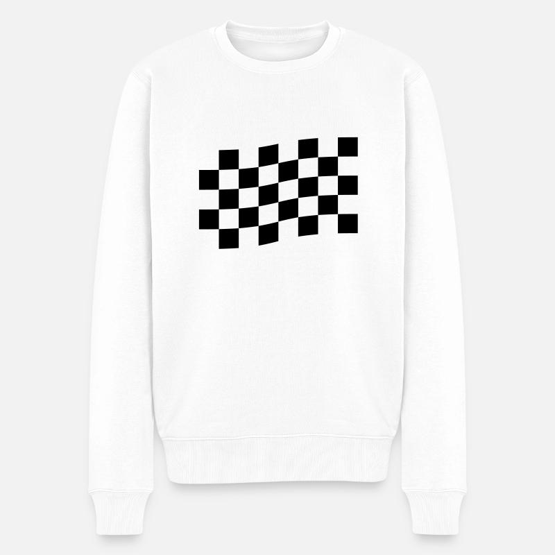 Zielflagge - Männer Premium Bio Pullover - Weiß