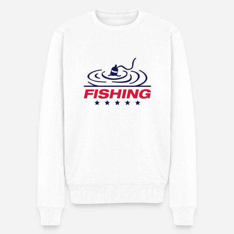 fishing_design_po2 - Männer Premium Bio Pullover - Weiß