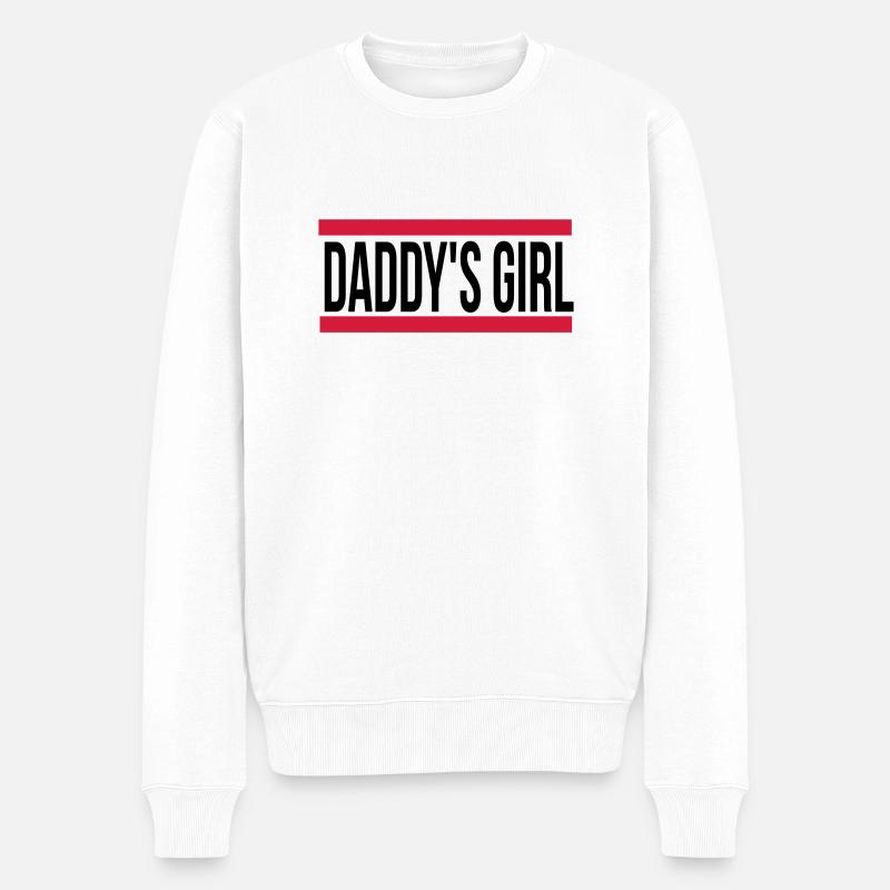 daddy´s girl - Männer Premium Bio Pullover - Weiß