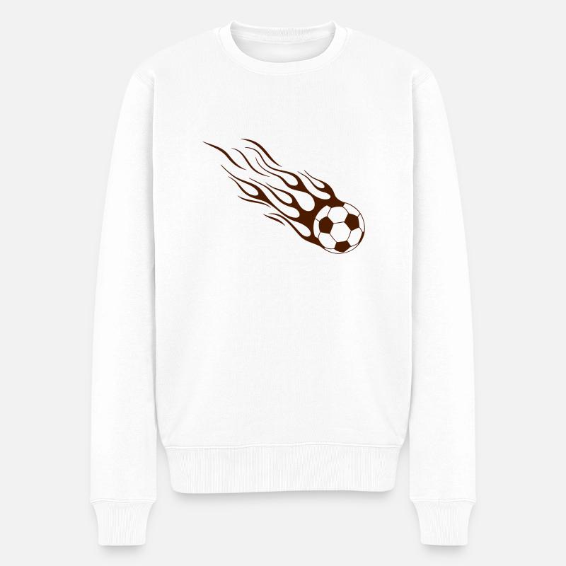 Flamme Fußball - Männer Premium Bio Pullover - Weiß
