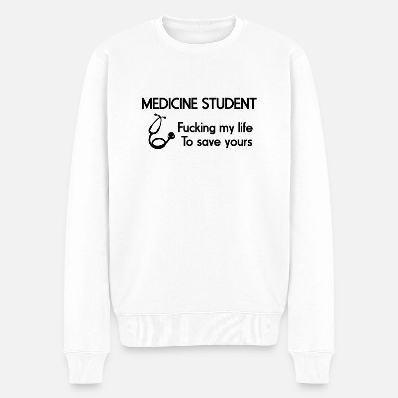 Medizinstudentin - Männer Premium Bio Pullover - Weiß