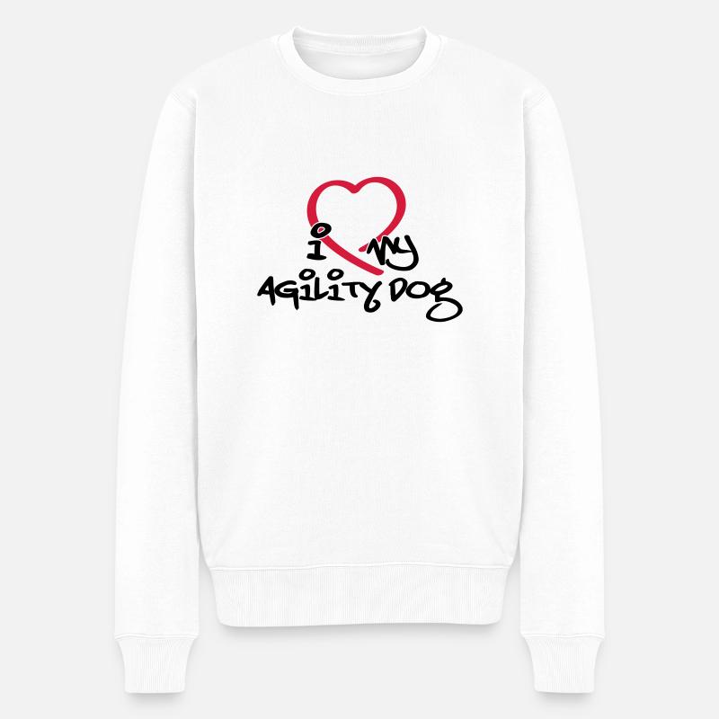 Agility dog // T-Shirts - Männer Premium Bio Pullover - Weiß