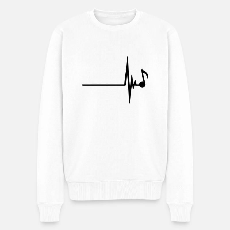 Heartbeat Music Note - Pull Premium bio Homme - blanc