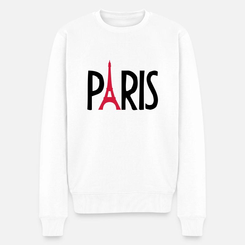 Eiffel Tower France Paris Logo - Pull Premium bio Homme - blanc