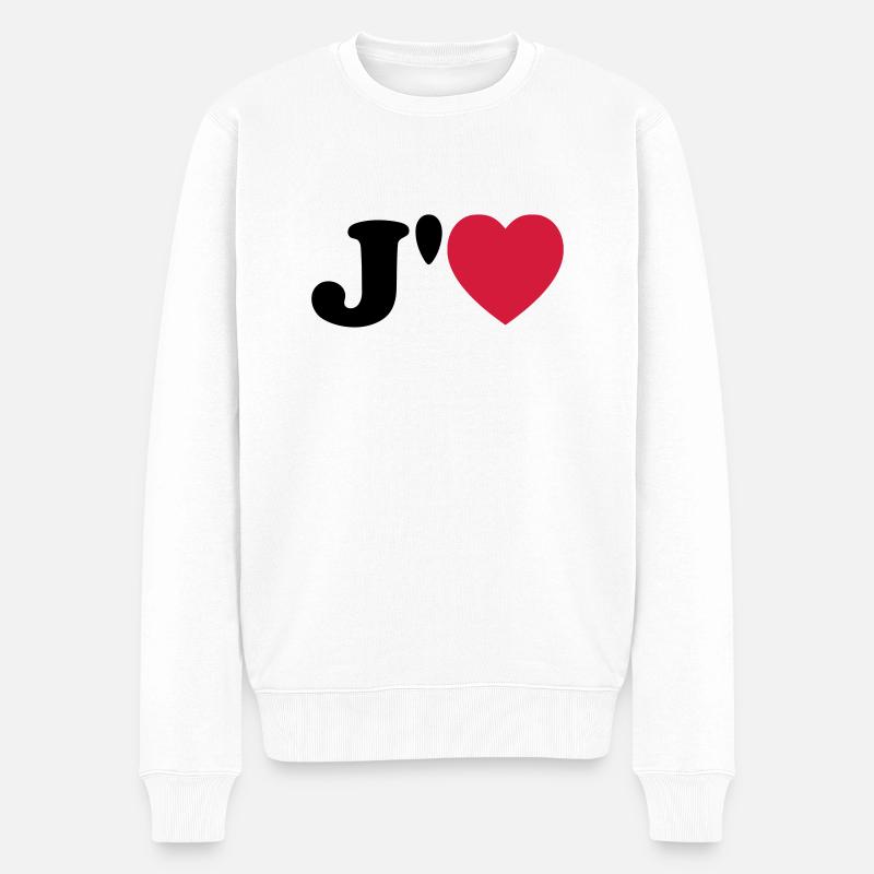 j aime - Männer Premium Bio Pullover - Weiß