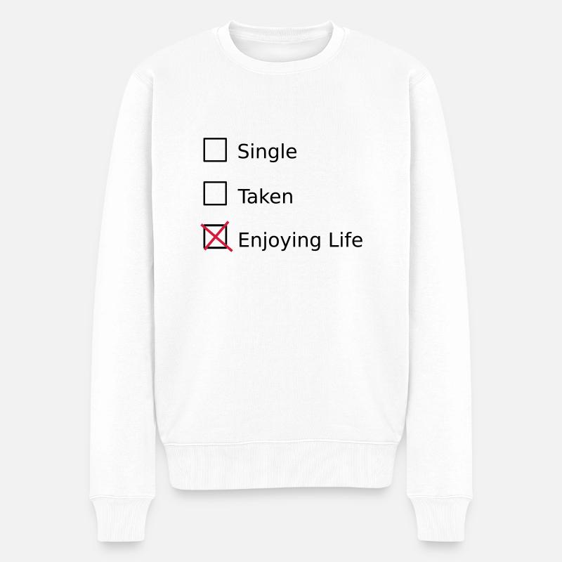 Single Taken Enjoying life - Pull Premium bio Homme - blanc