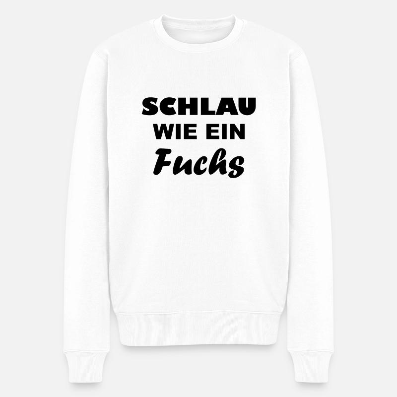 Schlau wie - ein Fuchs - Männer Premium Bio Pullover - Weiß