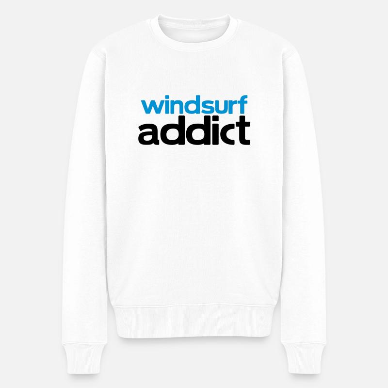 windsurf addict - Männer Premium Bio Pullover - Weiß