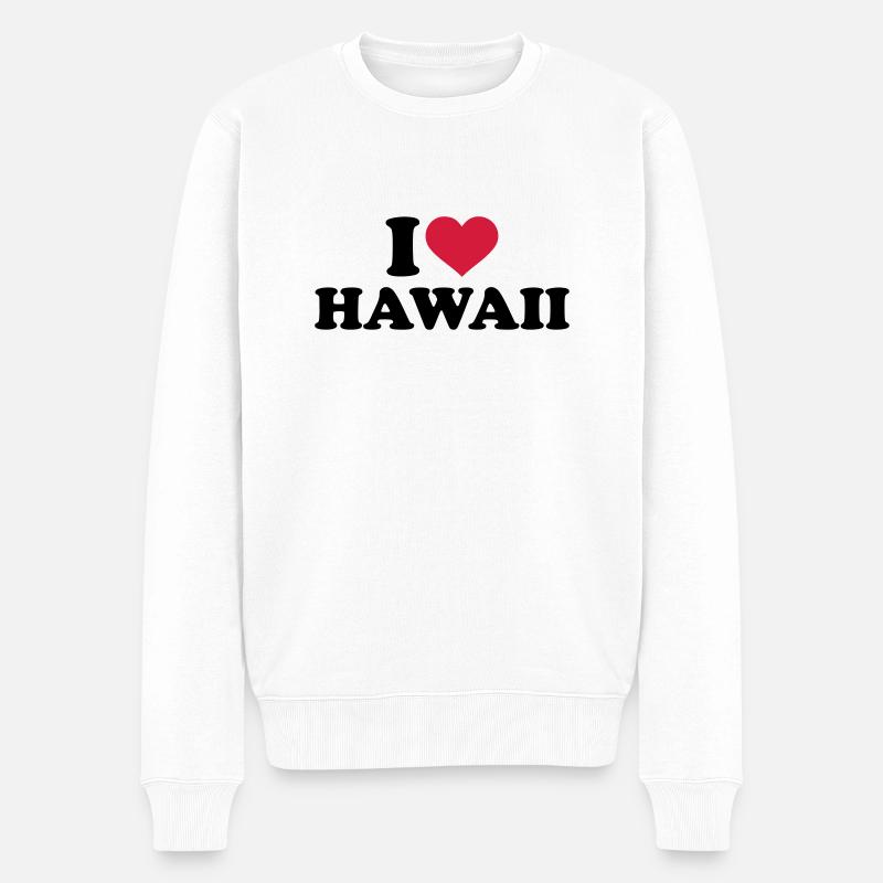Hawaii - Männer Premium Bio Pullover - Weiß