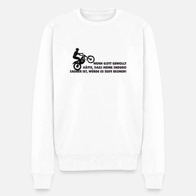 Saubere Enduro Spruch lustig Biker Geschenk Shirt - Männer Premium Bio Pullover - Weiß